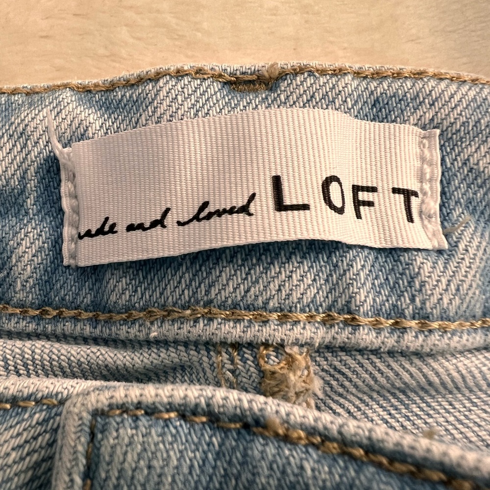LOFT Light Blue The Kick Crop Denim Jeans, Size 30/10 - Picture 4 of 12